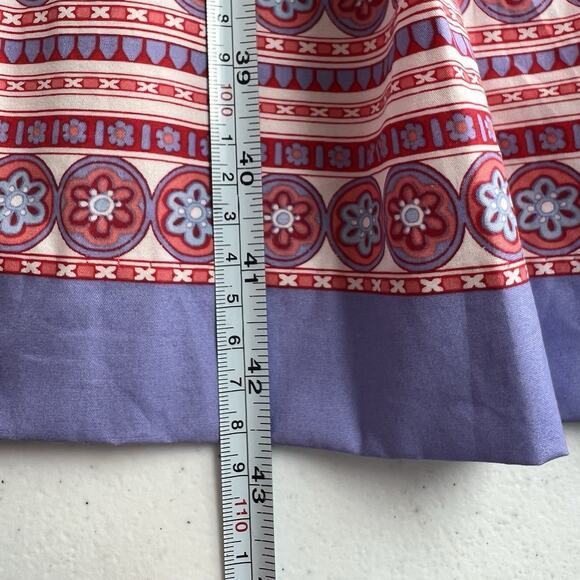 Talbots Fit &‎ Flare Medallion Dress Red & Blue Square Neck Midi Pleated Lined - Picture 16 of 16